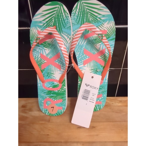 ROXY FLIP FLOP'S SANDALS SIMBA LOVE COMFORT SZ 7 NWT - Picture 2 of 5